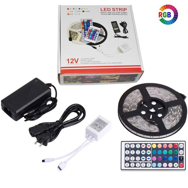 

RGB LED Strip Light Tape Гибкая диодная лента SMD 5050 RGB 24Key 44Key Питание Дистанционное Водонепро