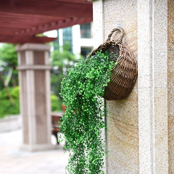 

1pcs wall hangings clock willow artificial plant wall rattan artificial flower set wedding decoration