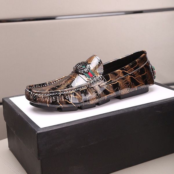 

new 2022 men's luxury design dress shoes leather casual slippers gentleman smooth flat oxford shoes 38-46 size, Black