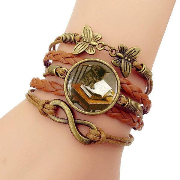 

read amateur real gift competitive products time weave bracelet, Golden;silver