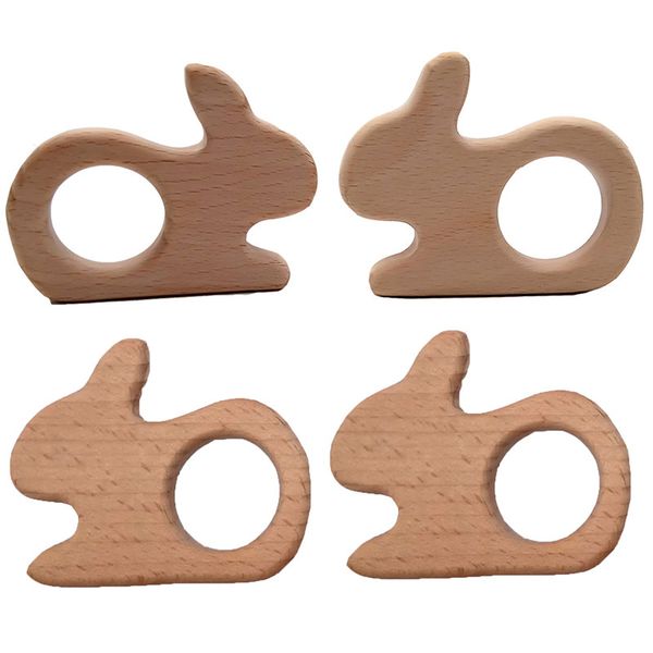 wooden animal teether
