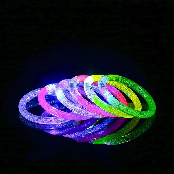 Led Glitter Bilezik Bandgle LED Kristal Gradient Renk El Halka Akrilik Glow Flaş Işığı Parti Dans Noel oyuncaklar WX9-888 Malzemeleri Sticks