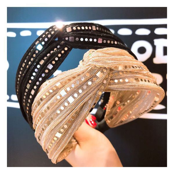 

hair accessories headbands lace sequin cross versatile wide-brimmed headband hair bands for women