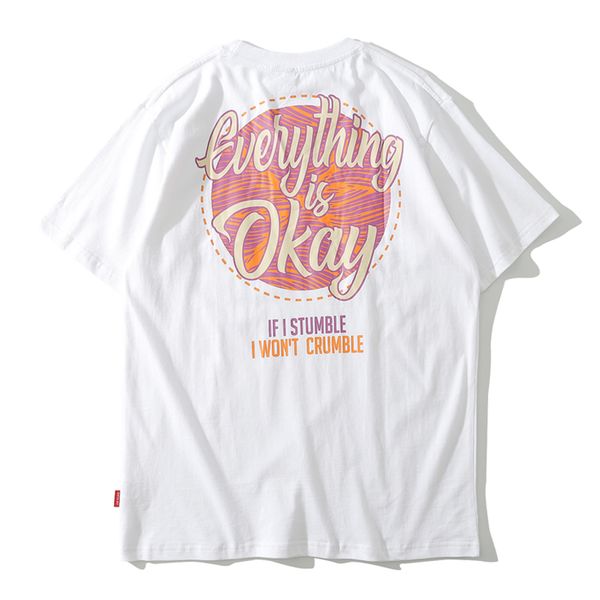 

encouragement printed t-shirt men 2019 summer hip hop tshirts men cotton men's tee shirts black white streetwear, White;black