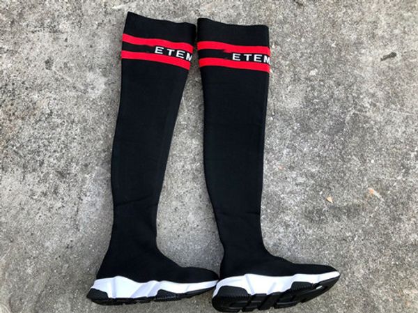

2020 designer sneakers speed trainer black red gypsophila triple black fashion flat high sock boots casual shoes speed trainer runner 36-39