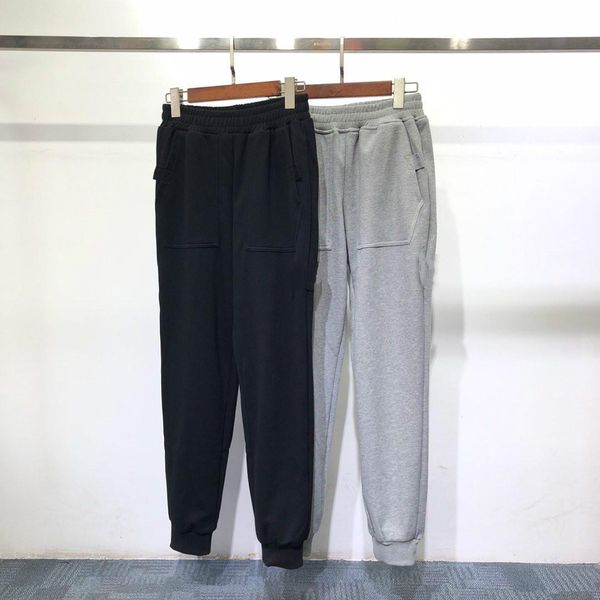 

2020 europe and america new sports fashion trousers mens pants alphabet embroidery button label loose cotton feet side mark pants, Black