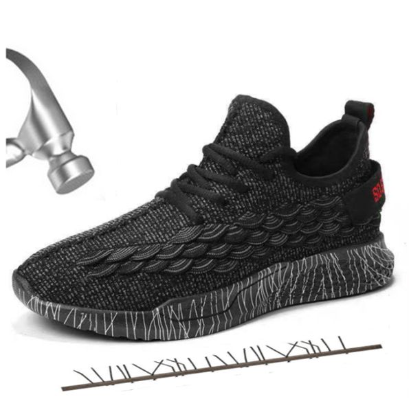 

men designer sneakers 2019 steel toe cap men safety shoes classic gym protection boots non-slip breathable men's work shoes, Black;brown
