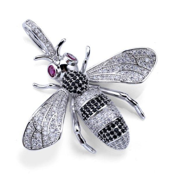 

personalized cute animal women gold necklace jewelry copper material gold silver plated zirconia bee pendant necklace