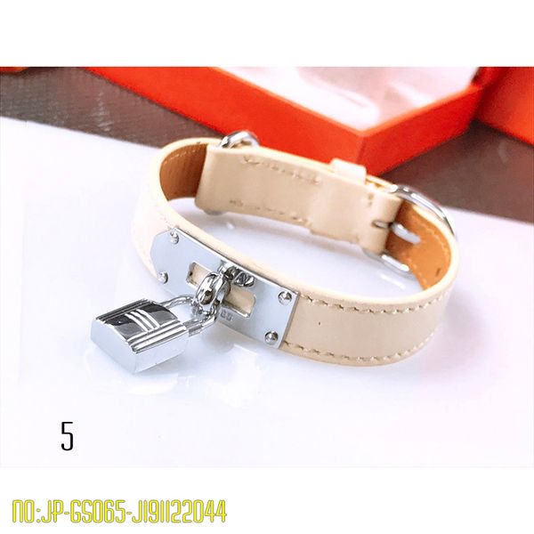 

new real leather gold letter silver bangle for women punk rock designer brand jewelry for women gift box christmas gifts, Black