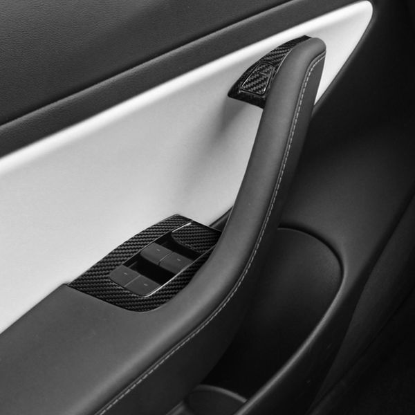 Car Dry Carbon Fiber Interior Door Control Panel Cover For Tesla Model 3 2018 2019 Set Vehicle Interior Parts Vehicle Interiors From Bentyhouse