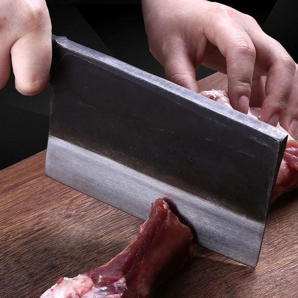 

professional 6 inch handmade forged santoku knife carbon steel forged chinese knife meat cleaver kitchen knives