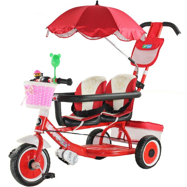 

многофункциональный ребенок твин трехколесный велосипед ребенок толчок тележки детские велосипеды двойное сиденье три колеса коляска велосип
