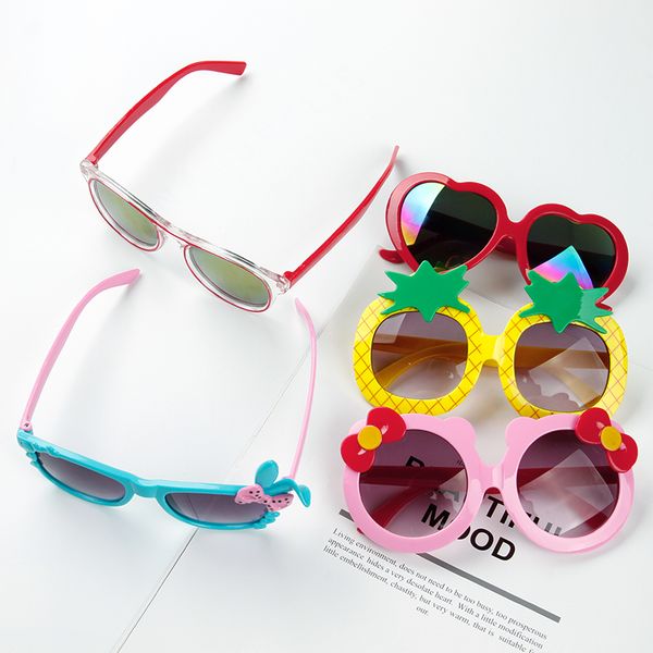 

korean-style childrens sunglasses baby cute cartoon uv-blocking sunglasses chao niu accessories glasses mens and womens sunglasses, White;black