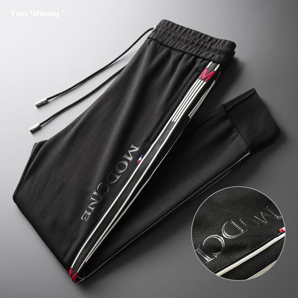 

2019 mens jogger pants new brand drawstring sports pants high street fashion side stripe designer joggers men pantalones hombre, Black