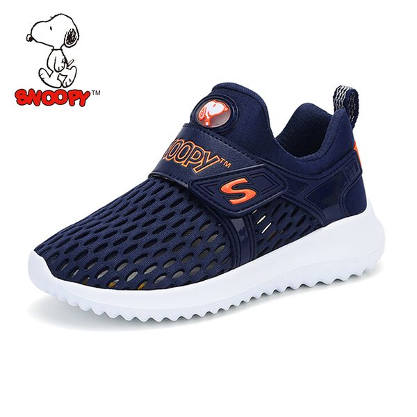 

snoopy kids shoes summer single net cloth sneakers for boy girl mesh breathable casual school shoes 3 color, Black;red