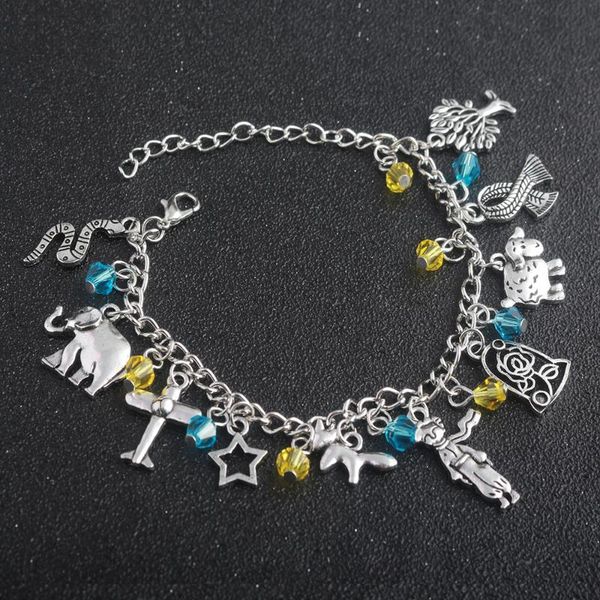 

sg fashion movie le petit prince bracelets the little prince rose stars crystal lady girls crystal bangles jewelry gift, Black
