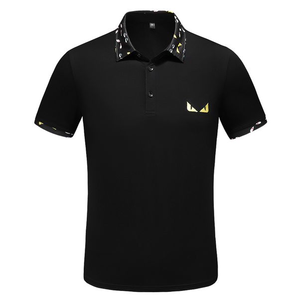 

Mens Designer Polo Shirts Monster Print Collar T Shirt 2 Colors Fashion Embroidery Short Sleeve Polos Free Shipping