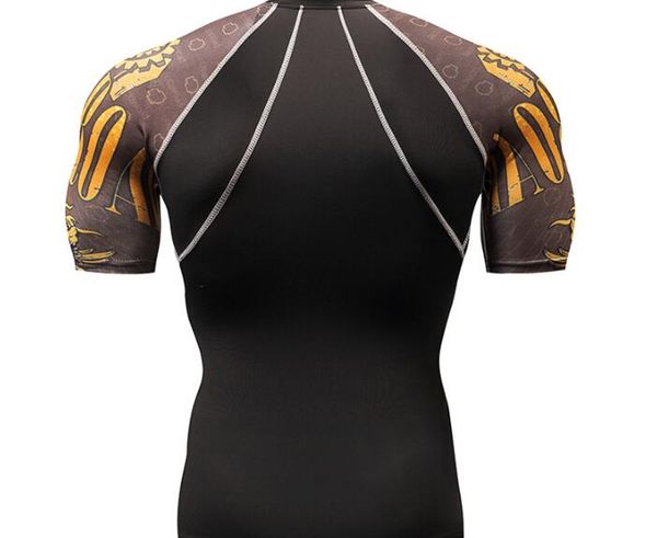 

men's t-shirts quick dry tight fitness running t shirts men brand short sleeve gym sport compression shirt men's sportswear, Black;blue