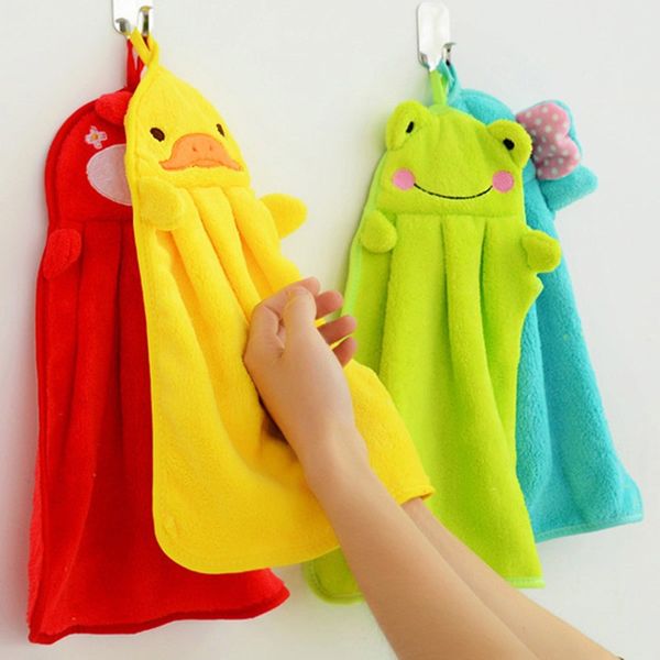 

cartoon super soft coral velvet towel kitchen cleaning hand towel kitchen hanging absorbent rag home dishcloth dhl an1999
