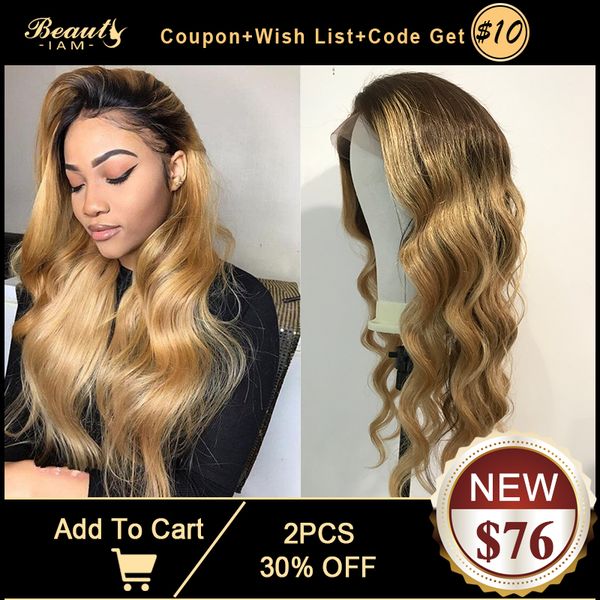 Honey Blonde Lace Front Human Hair Wigs For Women Brow Wet And