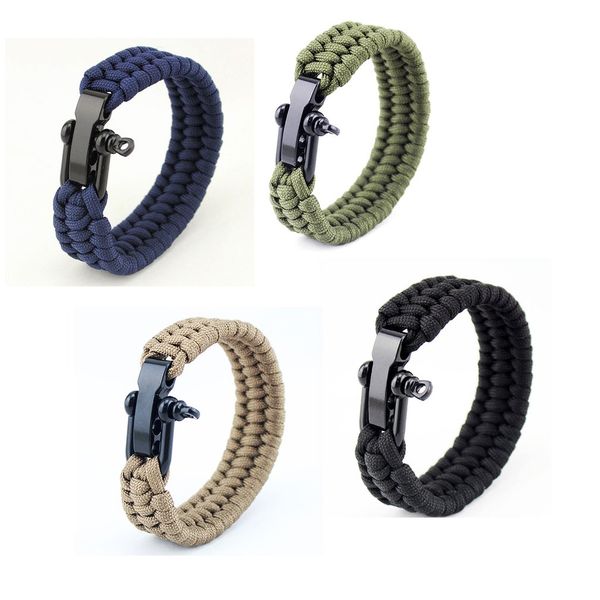 

outdoor camping tactical survival bracelet paracord wristband emergency for buckle