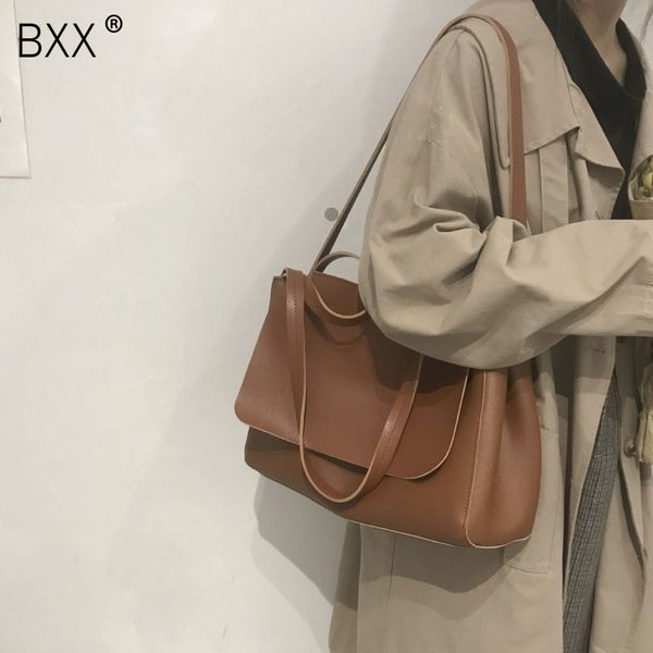 

bxx] solid color кожа pu crossbody сумка для женщин 2020 весна женщина плеча сумка lady high capacity сумки hk733