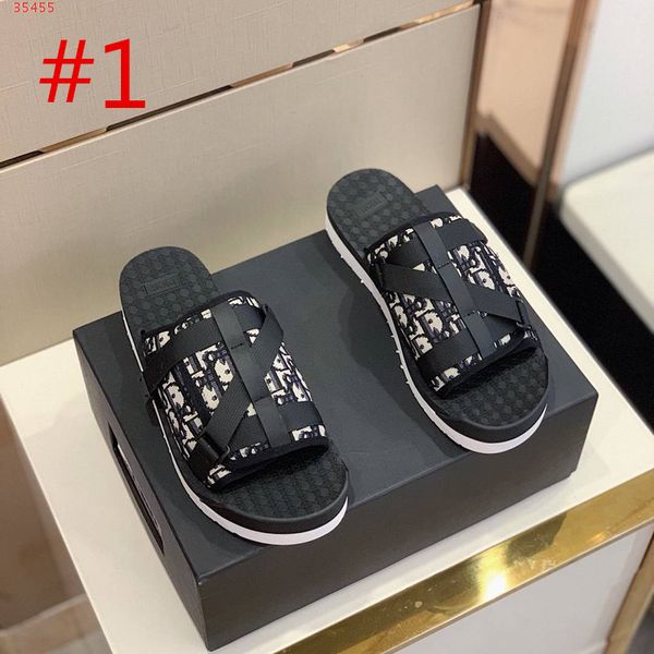 

2020 men black sandal in oblique jacquard summer men slippers slides with nylon bands comfortable rubber sole scuffs with box size 38-44, Red;white