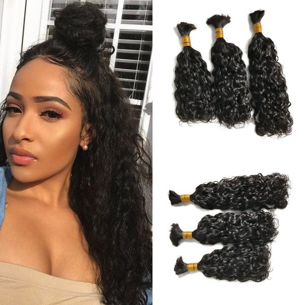 Water Wave Bulk Hair Malaysian Human Hair Wet And Wavy Braiding