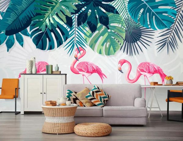 

self-adhesive] 3d flamingo 17711 wall paper mural wall print decal murals