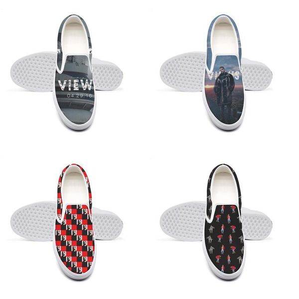 

casual drake funny views canvas, low non-slip shoes,design print retro limited,edition men red thank me later so far song art, Black