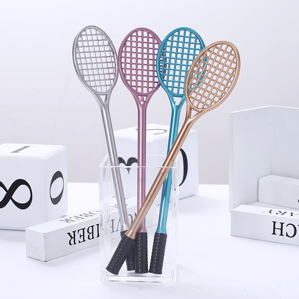 

12pcs creative funny badminton racket gel pen cute school office supply kawaii stationery store thing item stationary material
