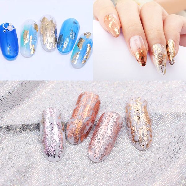 

stickers & decals 7 colors/flash nail laser transfer champagne rose gold decoration art, Black