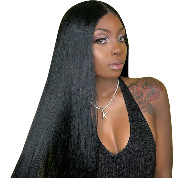 

360 парик шнурка фронтальный предварительно сорвал с волосами младенца 150% плотность бразильский парик фронта шнурка remy человеческих воло, Black