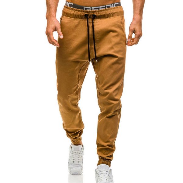 

heflashor new men joggers casual pants men brand clothing spring autumn long casual pants elastic male trousers, Black