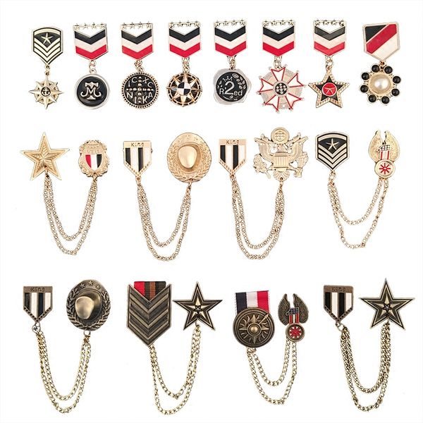 

gugutree brooch breastpin army rank patch metal patches badges applique patches for clothing hh-27, Black