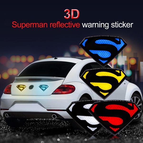 

1pcs car body sticker warning super 3d mark s reflective tape decals safe sign safety reflective strips exterior sticker