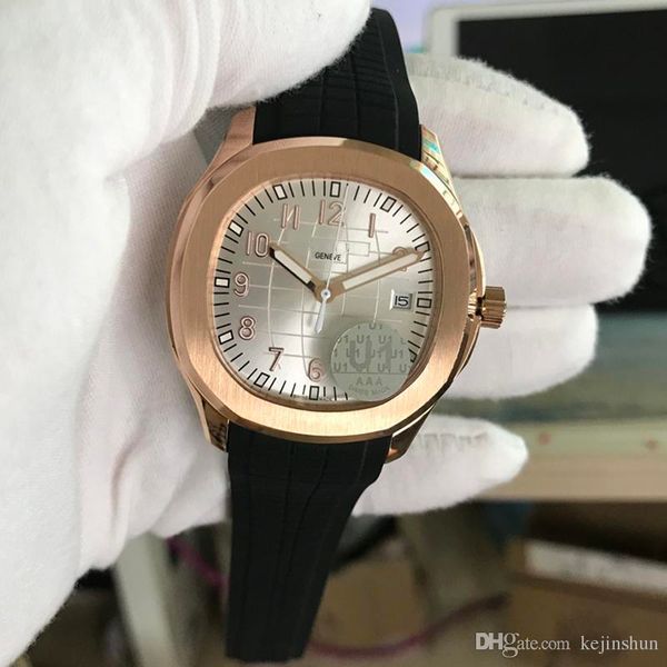 

U1 Factory Supplier Movement Engraved Luxury Mens Watch Nautilus PP Automatic Mechanical Rubber Strap Transparent Back Silver Dial Men Watch