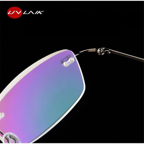 

uvlaik reading glasses tr90 rimless men women reading glasses high definition anti fatigue ultralight frameless eyewear, Silver