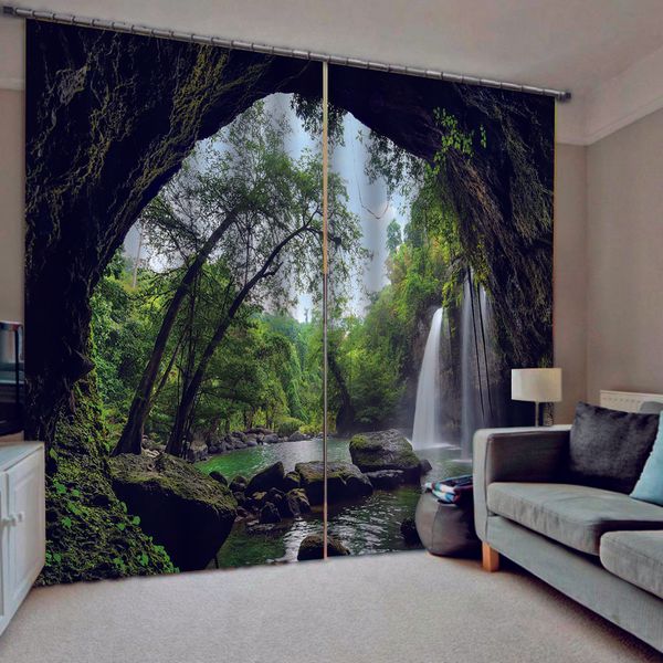 

2019 curtain cave waterfall living room bedroom p curtains 3d simple pink blackout curtain