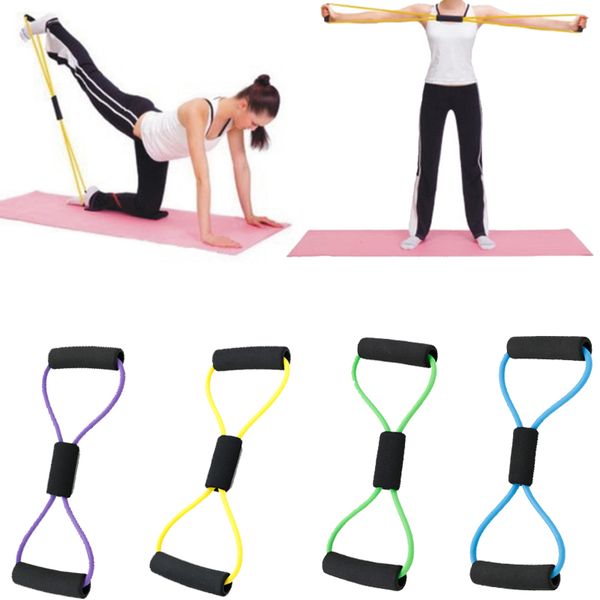 

new yoga gym fitness resistance 8 word chest expander rubber tubing pull rope workout muscle elastic bands for sports exercise