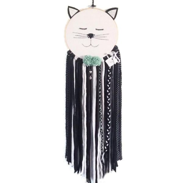 

ins nordic style handmade dream catcher cute beard kitten cat innovative wall mounted adornment