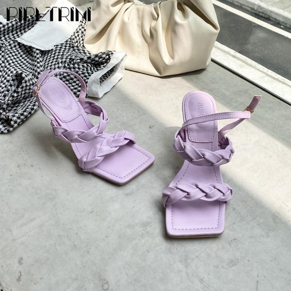 

ribetrini elegant concise dress shoes new fashion knot women sandals high thin heels summer sandals, Black