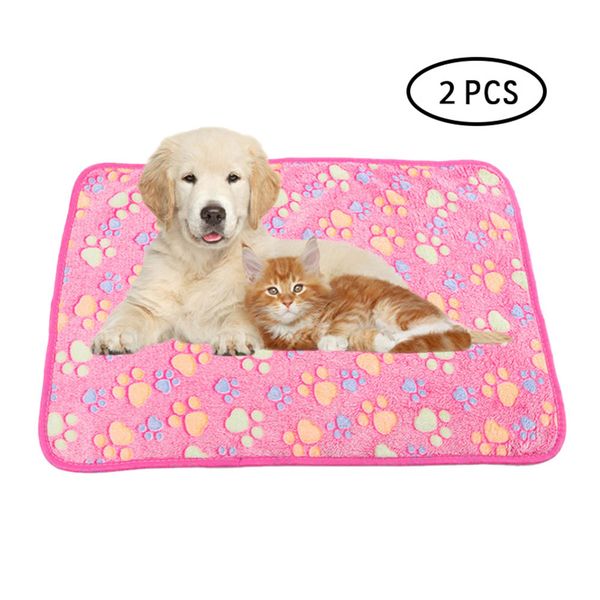 

2pcs/set cat bed rest dog blanket winter foldable pet cushion hondenmand coral cashmere soft warm sleep mat pet supplies