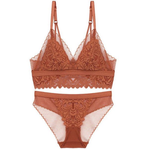 

french retro lace beauty back bra set ultra-thin-comfortable breathable non-steel ring women's underwear bra, Red;black