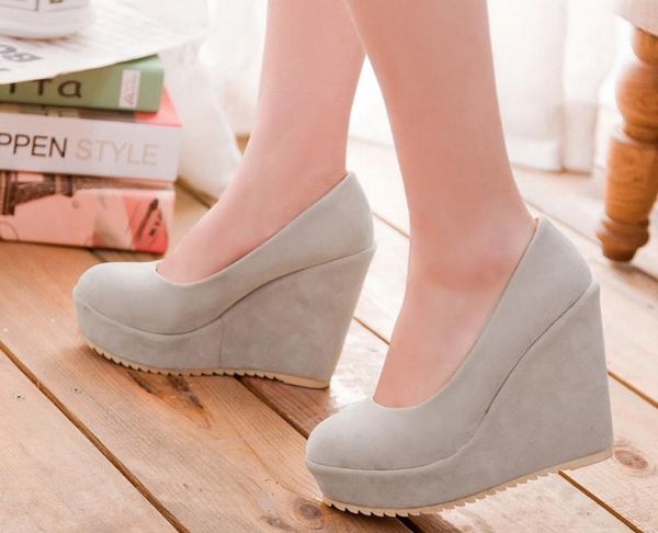

2019 women's shoes in spring and autumn with new style slope heel thick bottom waterproof table @27, Black