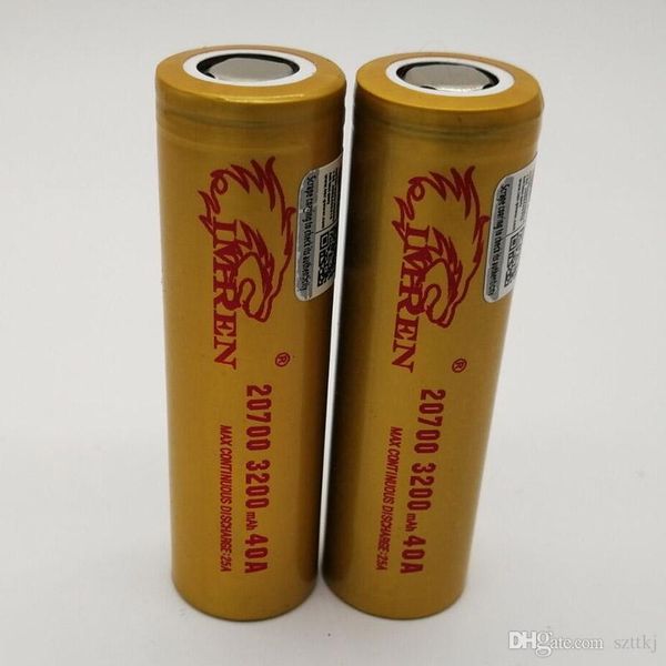 

100% imr 20700 battery 3200mah 3.7v 40a 18650 batteries rechargable lithium battery fedex ing