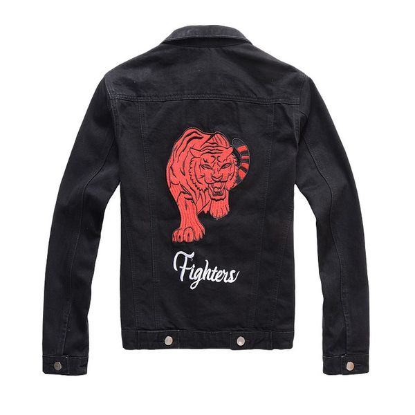 

new arrivals outerwea mens jacket denim jacket male locomotive tide brand blue jeans clothing men denim coats size m-4xl, Black;brown