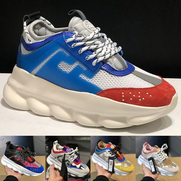 

chain reaction sneaker luxury designer fashion men women mesh multi color rubber suede leather flat heightening casual shoes, Black