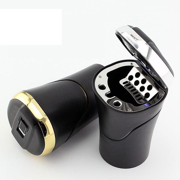 

2018 portable car auto ashtray blue led light smokeless ashtray cigarette holder ash tray container