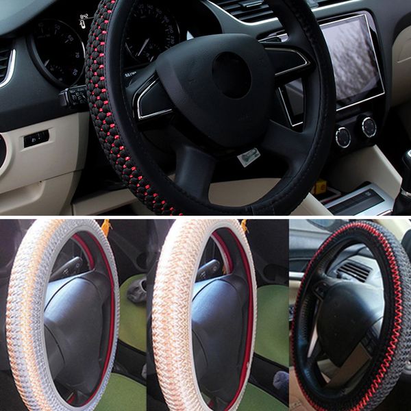 

new summer elastic ice silk diy car steering wheel cover car sets 38cm anti-slip decoration